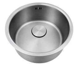 Pure.Sink Rondo Stainless Steel Round Sink—Flush-Mount, Under-Mount, and Over-Mount, 37 cm PRN38-02