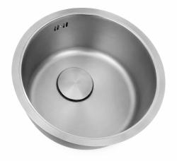 Pure.Sink Rondo RVS Ronde Spoelbak Vlakinbouw, Onderbouw en Opbouw 37 cm PRN38-02