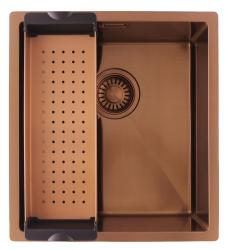 Pure.Sink Luxion Koperen spoelbak 36x40 cm onderbouw, vlakinbouw en opbouw PLX3640-62