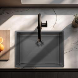 Pure.Sink Luxion Gun metal 55x40 cm sink, undermount, flush-mount, and top-mount PLX5540-61
