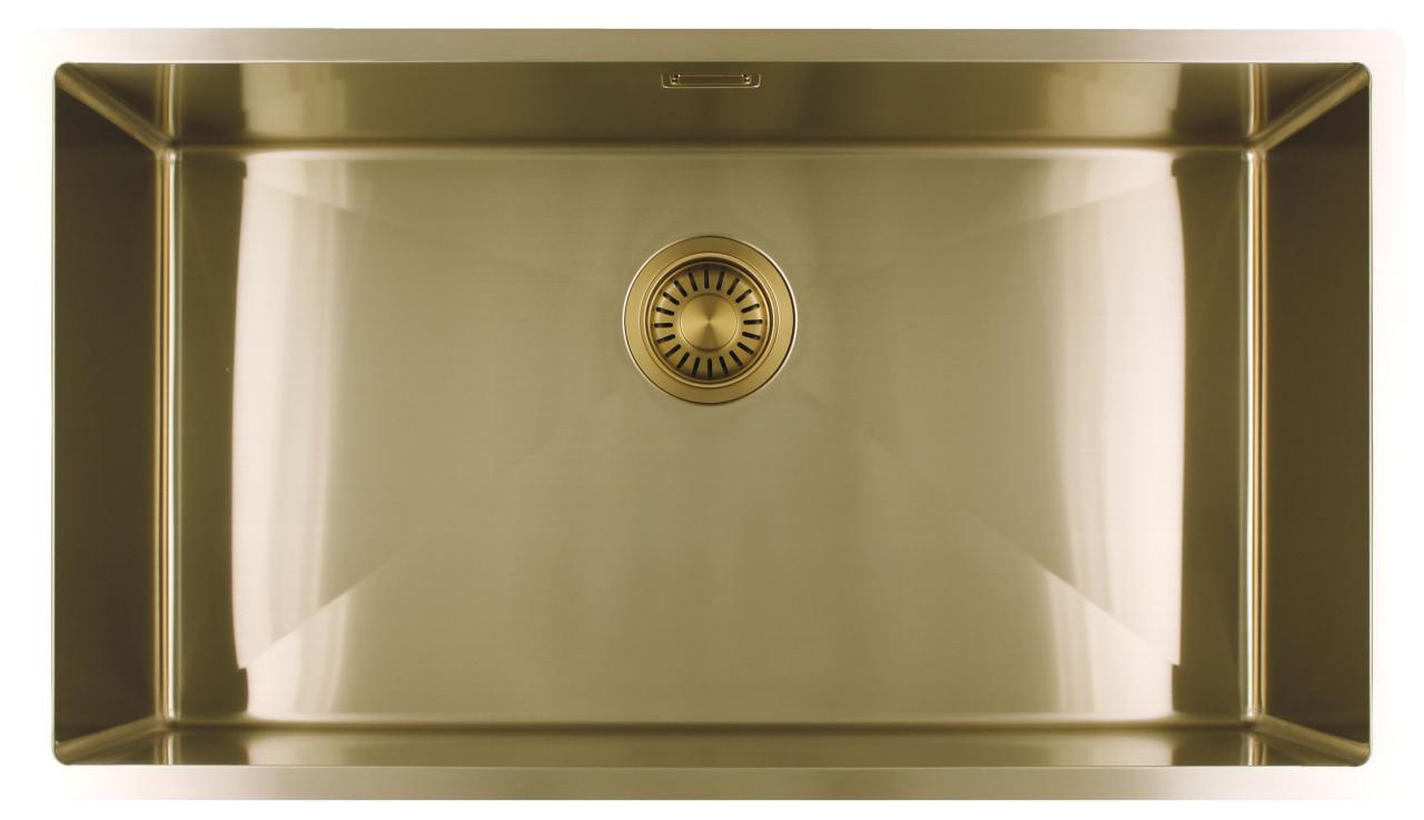 Pure.Sink Luxion Grote Gouden spoelbak 74x40 cm onderbouw, vlakinbouw en opbouw PLX7440-60