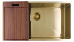 Pure.Sink Luxion Grote Gouden spoelbak 74x40 cm onderbouw, vlakinbouw en opbouw PLX7440-60