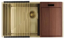 Pure.Sink Luxion Grote Gouden spoelbak 74x40 cm onderbouw, vlakinbouw en opbouw PLX7440-60