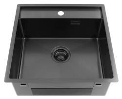 Pure.Sink Luxion Gun metal spoelbak 51x50 cm Tapwing met kraangatbank PLX5150T-61