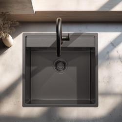 Pure.Sink Luxion Gun metal sink 51x50 cm Tapwing with tap hole PLX5150T-61