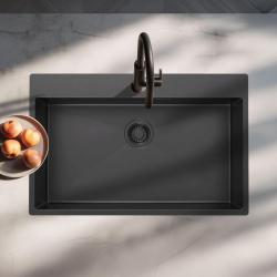 Pure.Sink Luxion PVD Large Black sink 78x50 cm Tapwing with tap hole PLX7850T-63