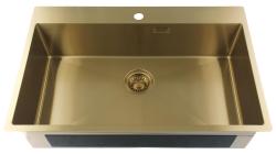 Pure.Sink Luxion Grote Gouden spoelbak 78x50 cm Tapwing met kraangatbank PLX7850T-60