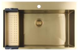 Pure.Sink Luxion Grote Gouden spoelbak 78x50 cm Tapwing met kraangatbank PLX7850T-60