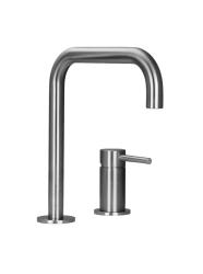 Pure.Sink Luxion 2-gats massief RVS keukenkraan met U uitloop PLX2HU-02
