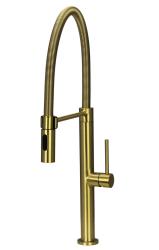 Pure.Sink Luxion Gouden keukenkraan profi met flexibele uitloop en 2 straalsoorten PLXFLEX-60