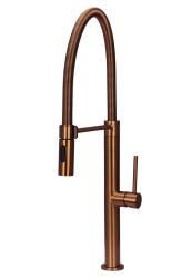 Pure.Sink Luxion Koperen keukenkraan profi met flexibele uitloop en 2 straalsoorten PLXFLEX-62