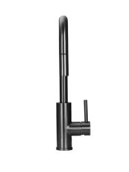 Pure.Sink Luxion Gun metal keukenkraan square met uittrekbare uitloop PLXSQUA-61