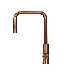 Pure.Sink Luxion Koperen keukenkraan square met uittrekbare uitloop PLXSQUA-62