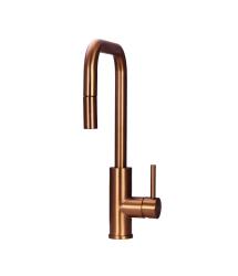 Pure.Sink Luxion Koperen keukenkraan square met uittrekbare uitloop PLXSQUA-62