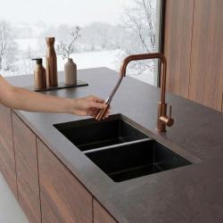 Pure.Sink Luxion Koperen keukenkraan square met uittrekbare uitloop PLXSQUA-62