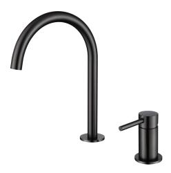 Pure.Sink Luxion 2-gats Mat Zwarte keukenkraan met ronde uitloop PLX2HR-10
