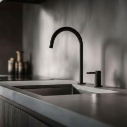 Pure.Sink Luxion 2-hole Matte Black Kitchen Faucet with Round Spout PLX2HR-10