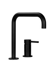 Pure.Sink Luxion 2-gats Mat Zwarte keukenkraan met U uitloop PLX2HU-10
