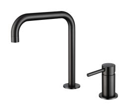 Pure.Sink Luxion 2-gats Mat Zwarte keukenkraan met U uitloop PLX2HU-10