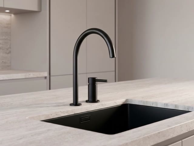 Pure.Sink Luxion 2-gats Mat Zwarte keukenkraan met U uitloop PLX2HU-10