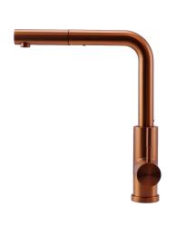 Pure.Sink Elite Steel Spark-S keukenkraan PVD koper met uittrekbare uitloop PS8041-62