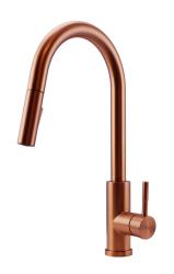 Pure.Sink Elite Steel Stream-S keukenkraan PVD koper met uittrekbare uitloop PS8045-62