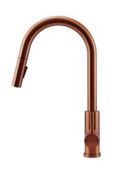 Pure.Sink Elite Steel Stream-S keukenkraan PVD koper met uittrekbare uitloop PS8045-62