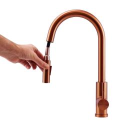 Pure.Sink Elite Steel Stream-S keukenkraan PVD koper met uittrekbare uitloop PS8045-62
