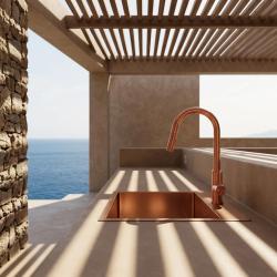 Pure.Sink Elite Steel Stream-S keukenkraan PVD koper met uittrekbare uitloop PS8045-62