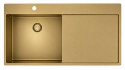 Pure.Sink Exclusivo Gouden spoelbak met afdruipgedeelte 100x52 cm Tapwing links PEX47100LT-60