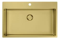 Pure.Sink Comfort Gold Large Sink 75x40cm Tapwing with Faucet Hole PCM7540T-60