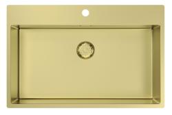 Pure.Sink Comfort Gold Large Sink 75x40cm Tapwing with Faucet Hole PCM7540T-60