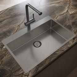 Pure.Sink Comfort Gunmetal Large Sink 75x40cm Tapwing with Faucet Hole PCM7540T-61