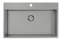 Pure.Sink Comfort Gunmetal Large Sink 75x40cm Tapwing with Faucet Hole PCM7540T-61