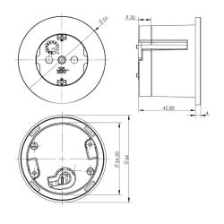 Indux Round Built-in Socket with 1 Outlet Grounding Black 1208972313