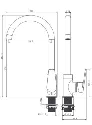 Aquanello Casa chrome eenhendel keukenmengkraan CR-1201-CS