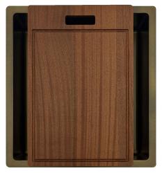 Pure.Sink Luxion PVD Antiek Bronzen spoelbak 36x40 cm onderbouw, vlakinbouw en opbouw  met bodemrek PLX3640-64