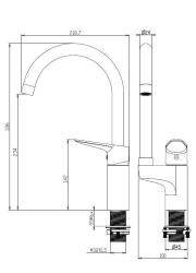 Aquanello Casa Keukenmengkraan Chroom met Bovenhendel 1202-CS