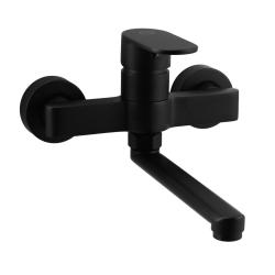 Aquanello Casa Black Kitchen Wall Faucet 15 cm Spout BL-1415-CS