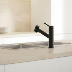 Aquanello Voss Keukenmengkraan Zwart met Uittrekbare Uitloop en Sproeifunctie BL-7200-VS