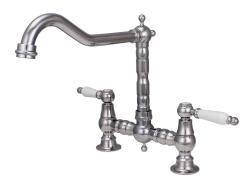 Aquanello Heritage Manor Chrome Kitchen Tap White Handle CR-0010-HM