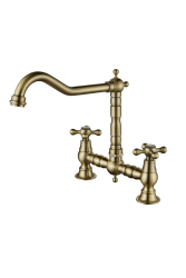 Aquanello Heritage Bronze Kitchen Bridge Faucet BN-0011-HM