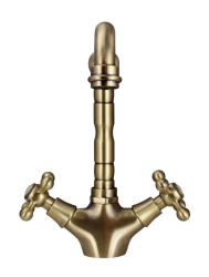 Aquanello Heritage Ascot Klassieke Keuken Nostalgische Keukenkraan Brons met Haakse Uitloop BN-4002-HA