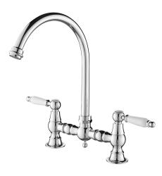 Aquanello Heritage Manor Chrome Nostalgic Kitchen Faucet CR-4001-HA