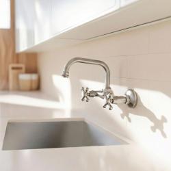 Aquanello Heritage Ascot Klassieke Keuken Muurkraan Boven Uitloop RVS NB-4110-HA
