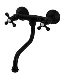 Aquanello Heritage Ascot Classic Wall Kitchen Faucet Black BL-4111-HA
