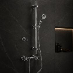 Aquanello Heritage Ascot Classic Surface-Mount Shower Faucet Set with Star Knobs Chrome including Hand Shower CR-2002-HA
