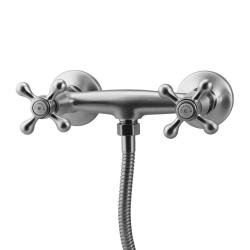 Aquanello Heritage Ascot Klassieke Opbouw Douchekraanset met Sterknoppen RVS inclusief Handdouche NB-2002-HA