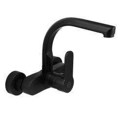 Aquanello Casa Kitchen Wall Tap Black BL-1003-CS