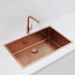 OUTLET Bekraste Pure.Sink Exclusivo grote Koperen spoelbak 70x40 cm 10mm radius onderbouw, vlakinbouw en opbouw PEX7040-62